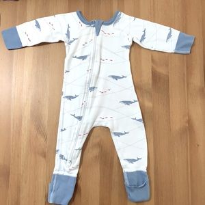 Organic Two-Way Zip Adjustable Cuffs and Fold-over Feet Romper